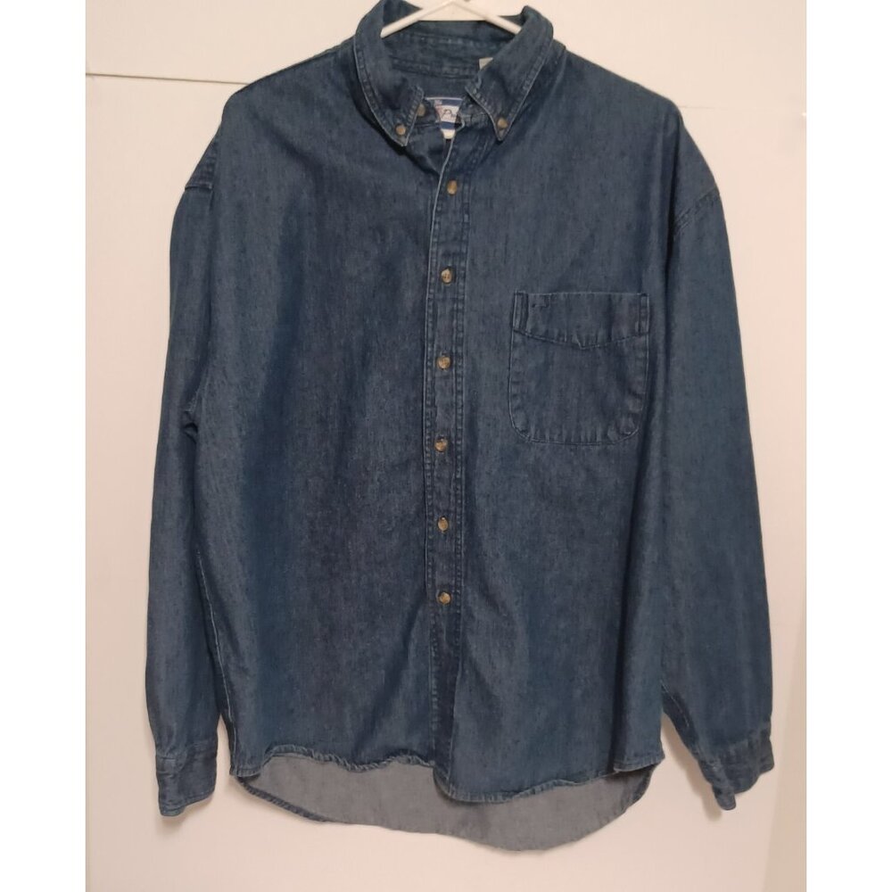 The Lion's Pride  Men’s Denim Button Down Shirt Size XL 100% Cotton